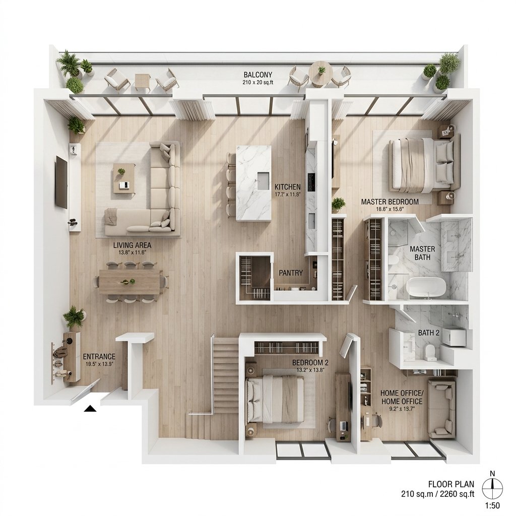 Plano de Planta 3D MiCasa360